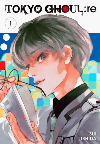 Cover of the manga series Tokyo Ghoul:re with a 50% off promotion.