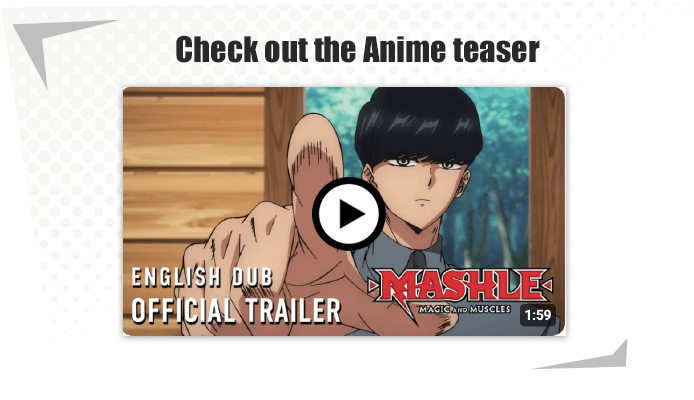 Video teaser thumbnail for the manga Mashle.