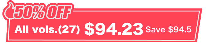 50% Off All Volumes sale graphic for Jujutsu Kaisen.